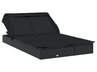 2-personers solseng foldbart tag 213x118x97 cm polyrattan sort