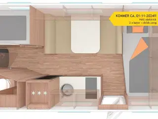 2025 - Weinsberg CaraCito 500 QDK   Flot Køjevogn med 2 køjer - Helt elektrisk!