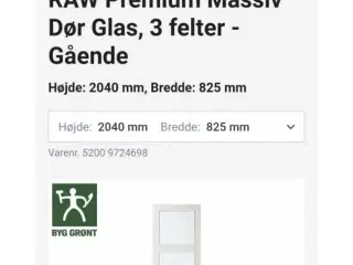 Indendørs Raw massiv glasdør hvid