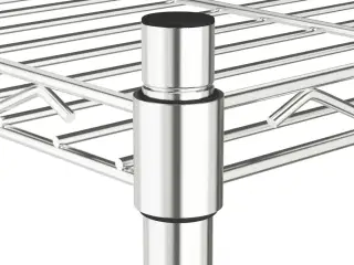Opbevaringsreol med 5 hylder og hjul 75x35x155 cm 250 kg krom