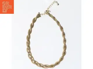 Gylden flettet halskæde (str. 38 cm)