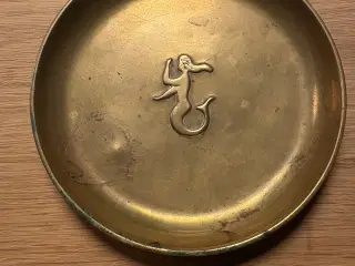 Bronze skål med havfrue