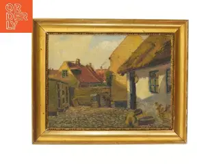 Maleri med guld ramme (str. 50x40,5 cm)