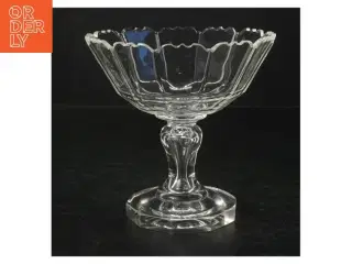 Glas skål på fod (str. H. 15 cm. ø. 15,5 cm)