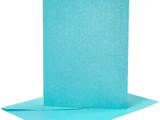 Blå Perlemor Kort og Kuverter - 4 Sæt