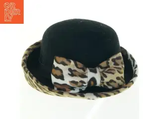 Hat med leopardprintet bånd(str. 21x24x13 cm)