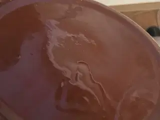 Keramik, stor syltekrukke fra  Knabstrup