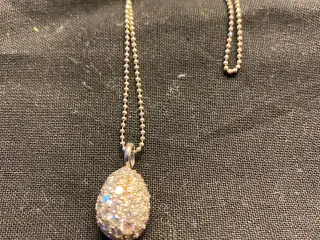 Halskæde sølv m. zirkonia