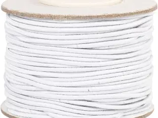 Hvid Elastiksnor 1 mm - 25 m til Kreative Projekter