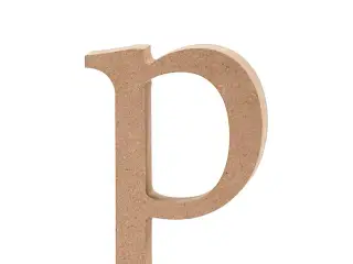 Bogstav, p, H: 12,8 cm, tykkelse 2 cm, 1 stk.