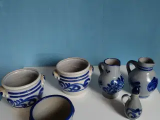 🏺 Vintage keramik-sæt – Håndmalet detaljer