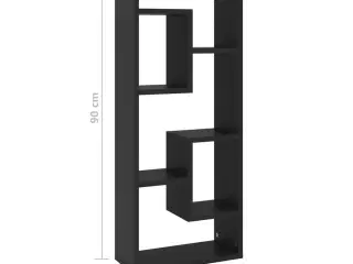 Vægreol 36x16x90 cm konstrueret træ sort