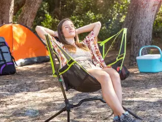 Sammenklappelig campingstol med gynge Kamprock InnovaGoods