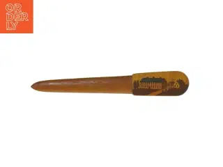 Intarsia Brevkniv i træ Motiv af huse (str. 22,5 x 3,5 cm)