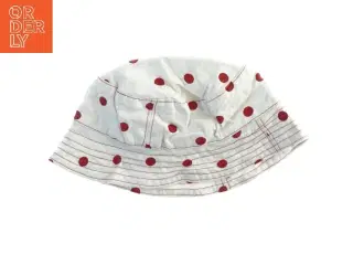 Hvid bølle hat med røde prikker (str. Ø. 24 cm)
