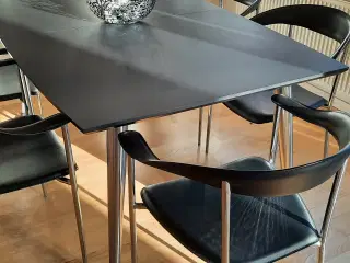 Spisebord m/stole, Læder