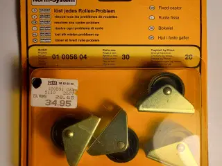 Møbelruller 4 stk., 30 mm hjul i hård plast