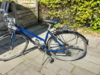 Blå Damecykel_Jensen med 16 gear