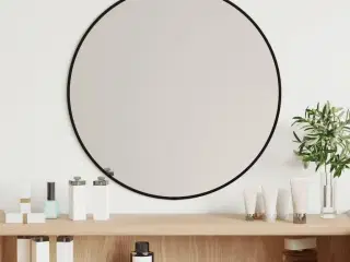 Vægspejl Ø 50 cm rundt sort