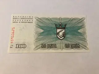 100 Dinara Bosnia Herzegovina 1992
