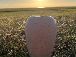 Lækker Rosa keramik vase - West Germany