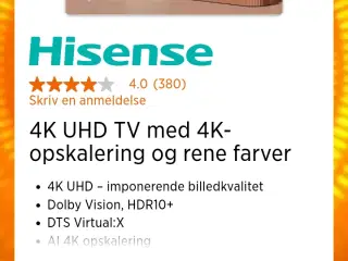 Hisense 55" 4K UHD LED TV