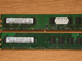 RAM, 2 stk. a 1Gb