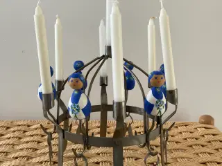 Vintage svensk lysestage med træpynt