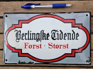 Emaljeskilt fra Berlingske tidende 