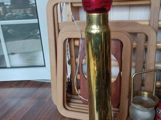 Messing granathylster,lavet om til maritim lampe