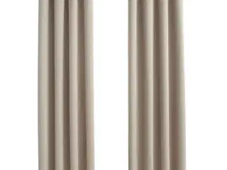 Lysdæmpende gardiner 2 stk. med metalringe 140 x 245 cm beige
