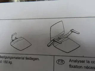 Sæde til vægmontering.
