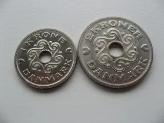 Prøvemønter 1 & 2 Kr 1990, samlet pris
