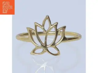 Guldring med blomstermotiv (str. 49 mm)