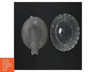 Glasfad formet som høne (str. 16 x 11 cm)
