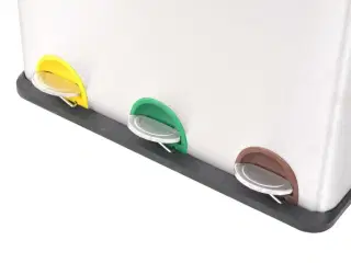 Affaldsspand til genbrug med pedal rustfrit stål 54 l