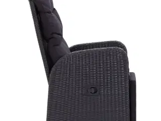 Havelænestol med hynde polyrattan sort