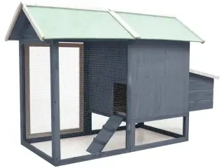 Hønsehus 170x81x110 cm massivt fyrretræ og grantræ grå