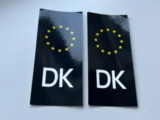 Sorte DK nummerplade klistermærker