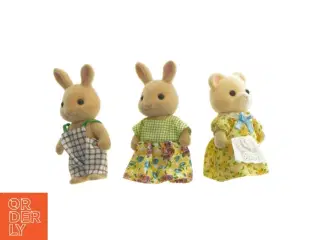 Tre miniature kanindukker fra Sylvanian Families (str. 10 cm. 3 styk)
