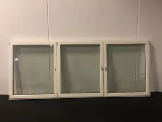 Dreje-kip vindue 3-fag, pvc, 3698x120x1500 mm, hvid