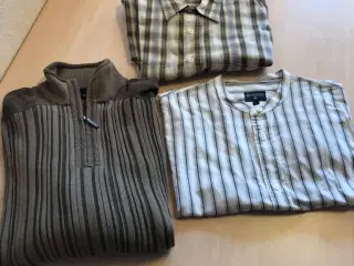Striktrøje og 2 lang ærmede skjorter