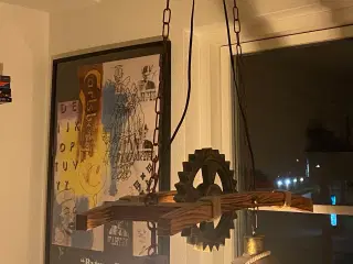 Retro spisebordslampe med to lanterner