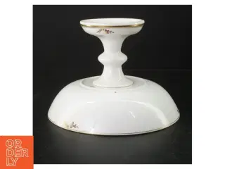 Fodskål med guldkant og blomstermotiv fra Royal Copenhagen (str. Ø. 22,5 cm)