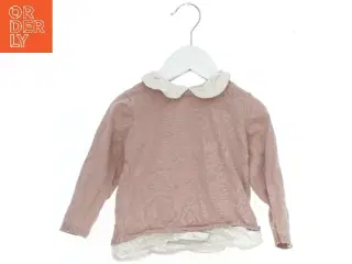 Lyserød langærmet bluse med krave fra H&M (str. 80)