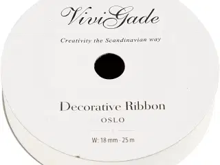 Elegant Hvidt Gavebånd 18 mm - 25 m Rulle