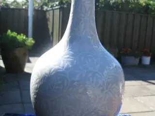 Høj gråmeleret vase - 32 cm
