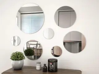 Vægspejlssæt i 7 dele rundt glas