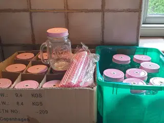 Glas 20stk m låg og sugerør 400ml