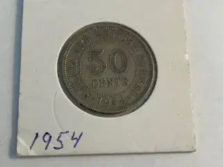 50 Cents 1954 Malaya And British Borneo